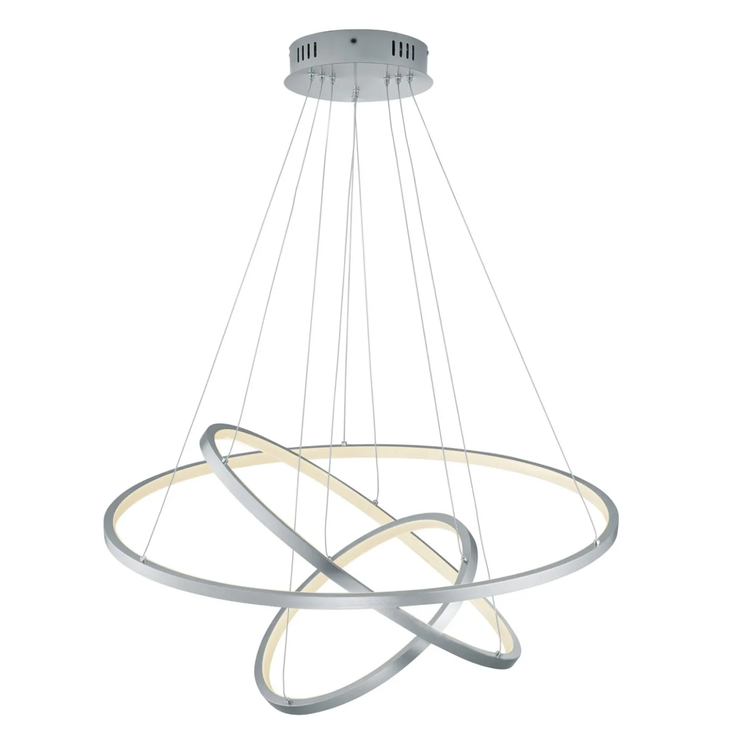 Lampadario LED 3 anelli in acciaio Aaron Trio