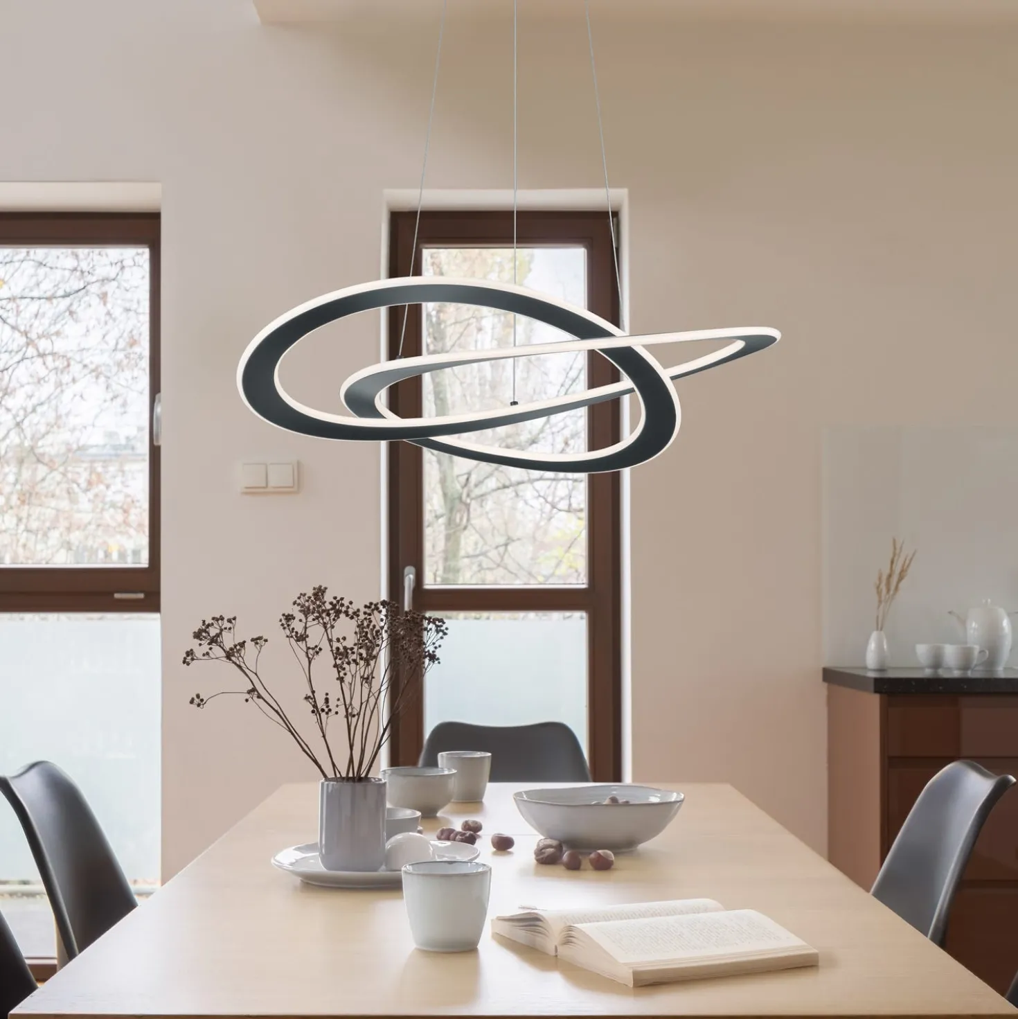 Lampadario LED Oakland antracite Trio