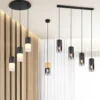Lampadario 4 luci con paralumi fumé Robin Trio