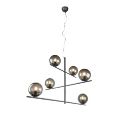 Lampadario 6 luci Pure nero fumé Trio
