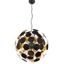 Lampadario nero e oro Discalgo Trio