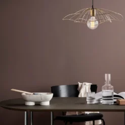 Lampadario oro metallo 50x14 cm nero