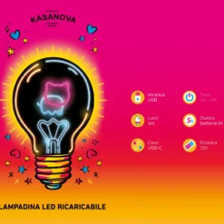 Lampadina decorativa Gatto LED ricaricabile
