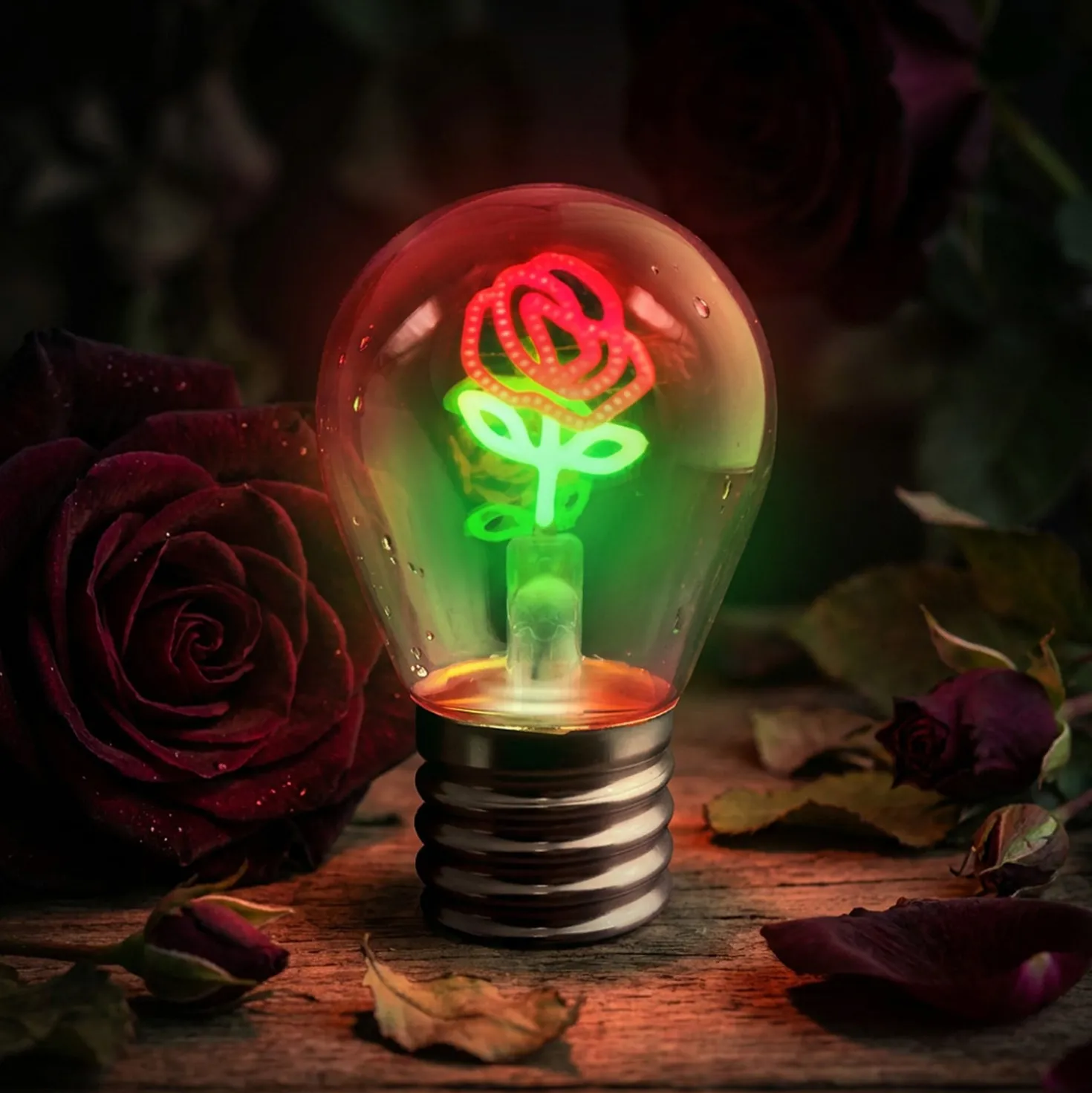 Lampadina decorativa Rosa LED ricaricabile
