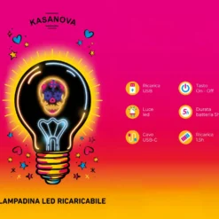 Lampadina decorativa Teschio LED ricaricabile