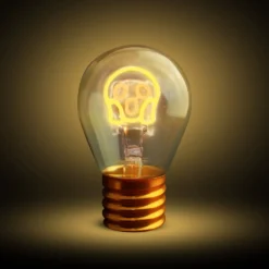 Lampadina faccina LED decorativa e ricaricabile
