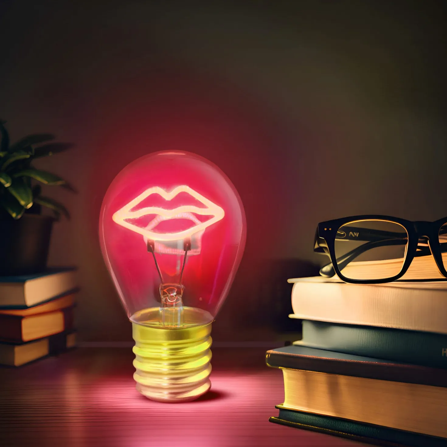 Lampadina labbra LED decorativa e ricaricabile