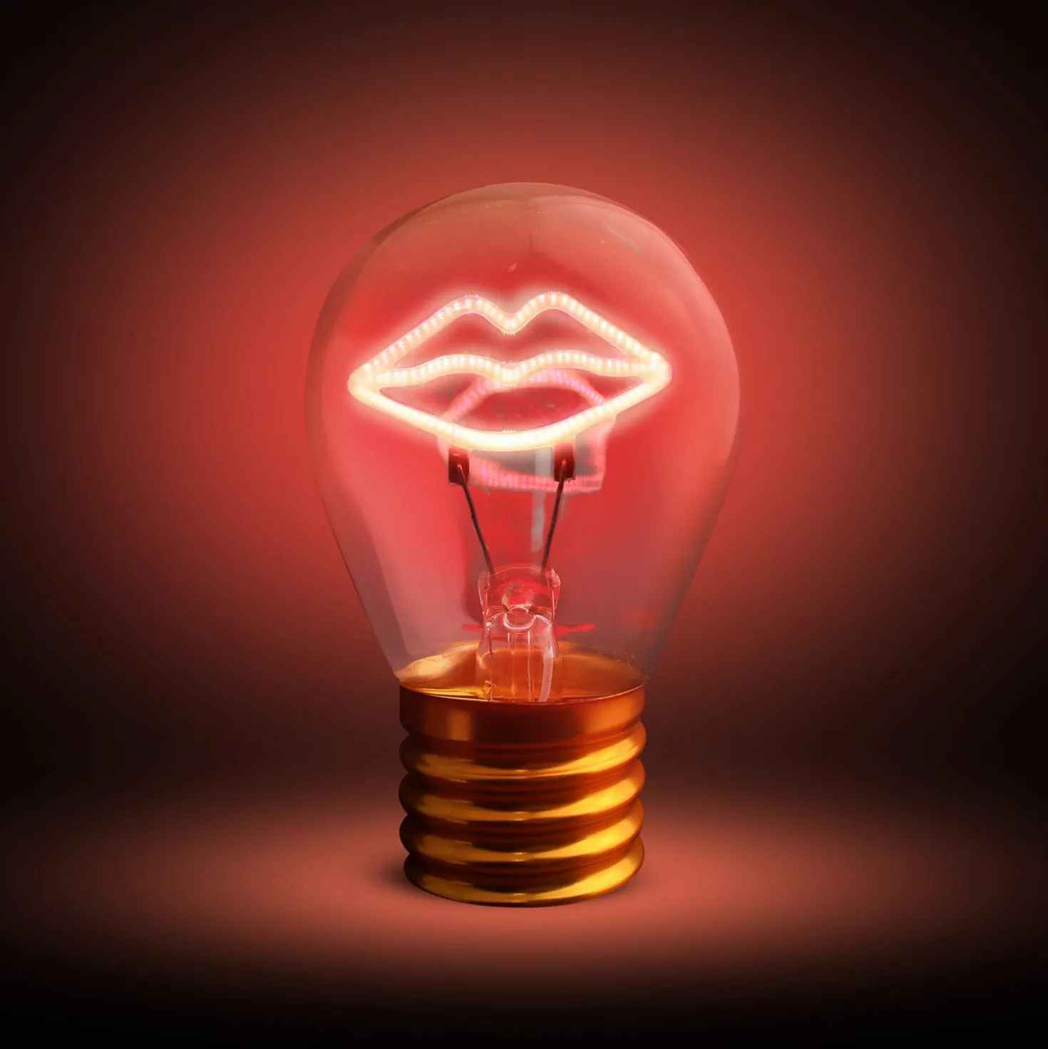 Lampadina labbra LED decorativa e ricaricabile