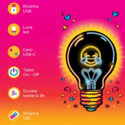 Lampadina risata LED decorativa e ricaricabile