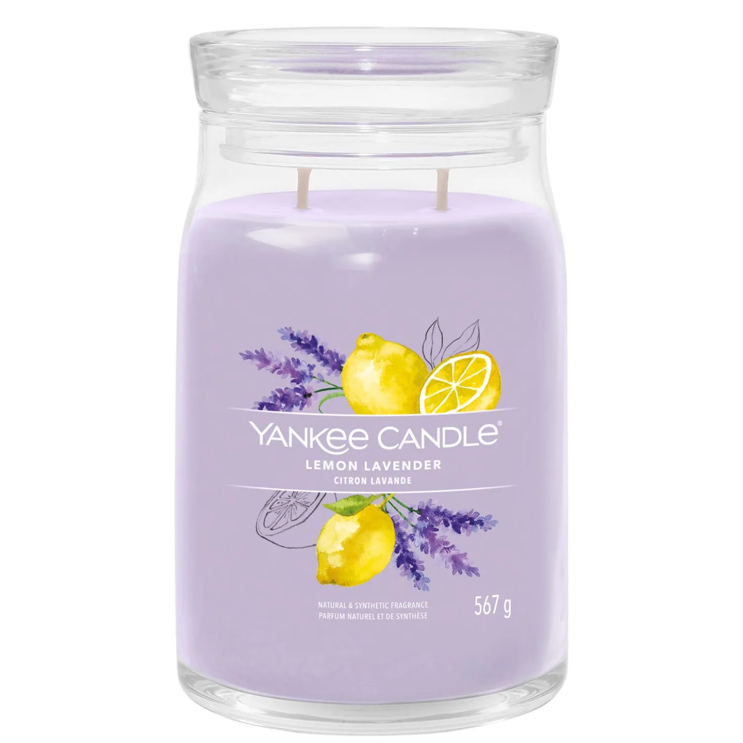 Lemon Lavender, candela in giara grande Yankee Candle