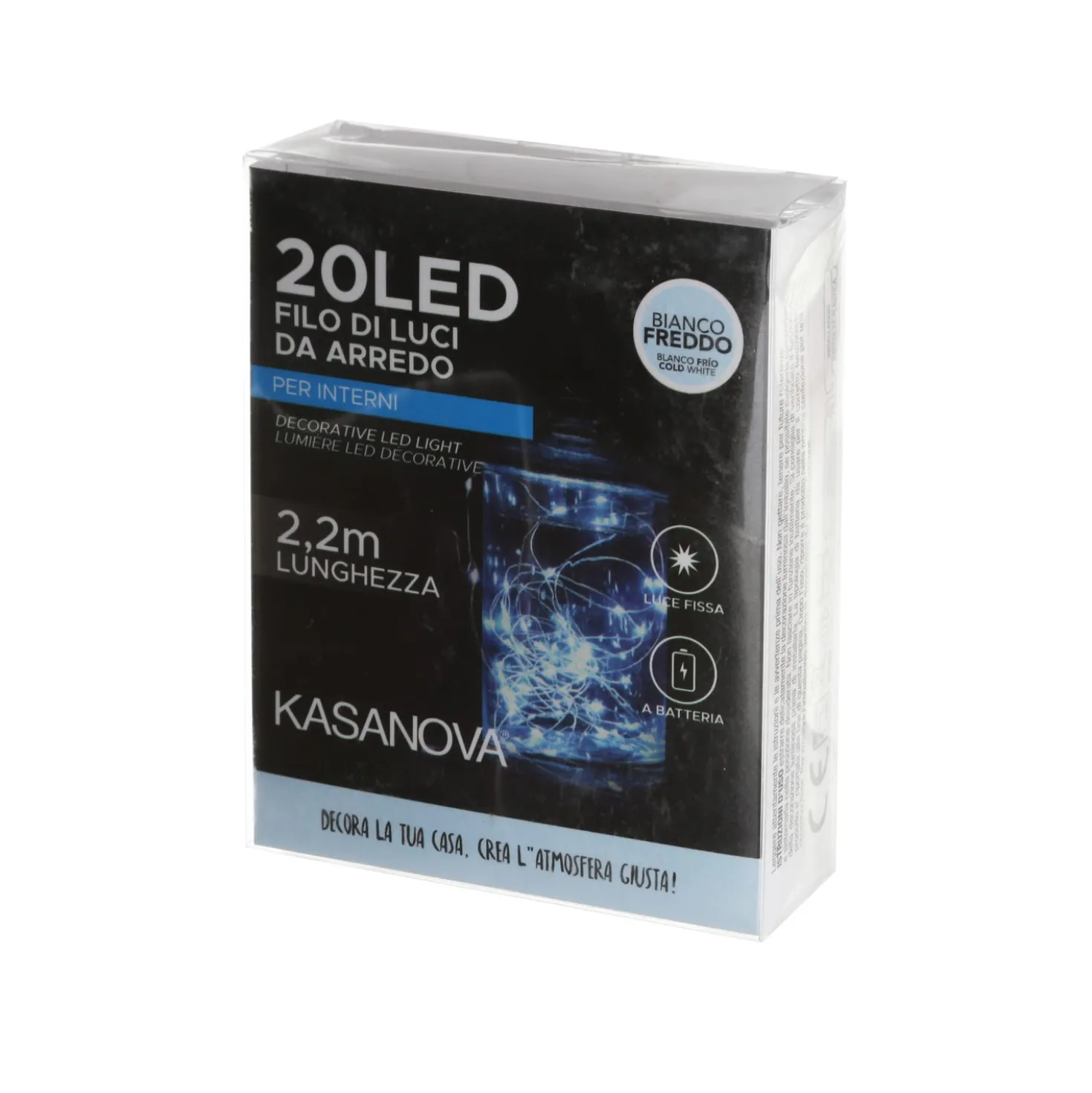 Luci di Natale 20 led 2,2 metri bianco freddo