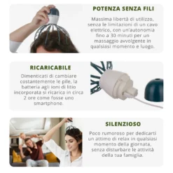 Massaggiatore testa ragno ricaricabile