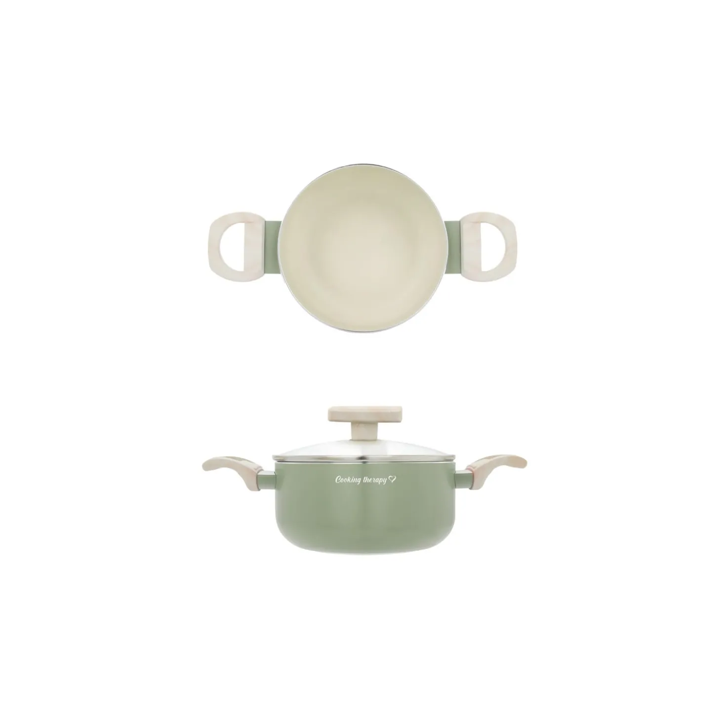 Mini casseruola 14 cm avocado Cooking Therapy con coperchio