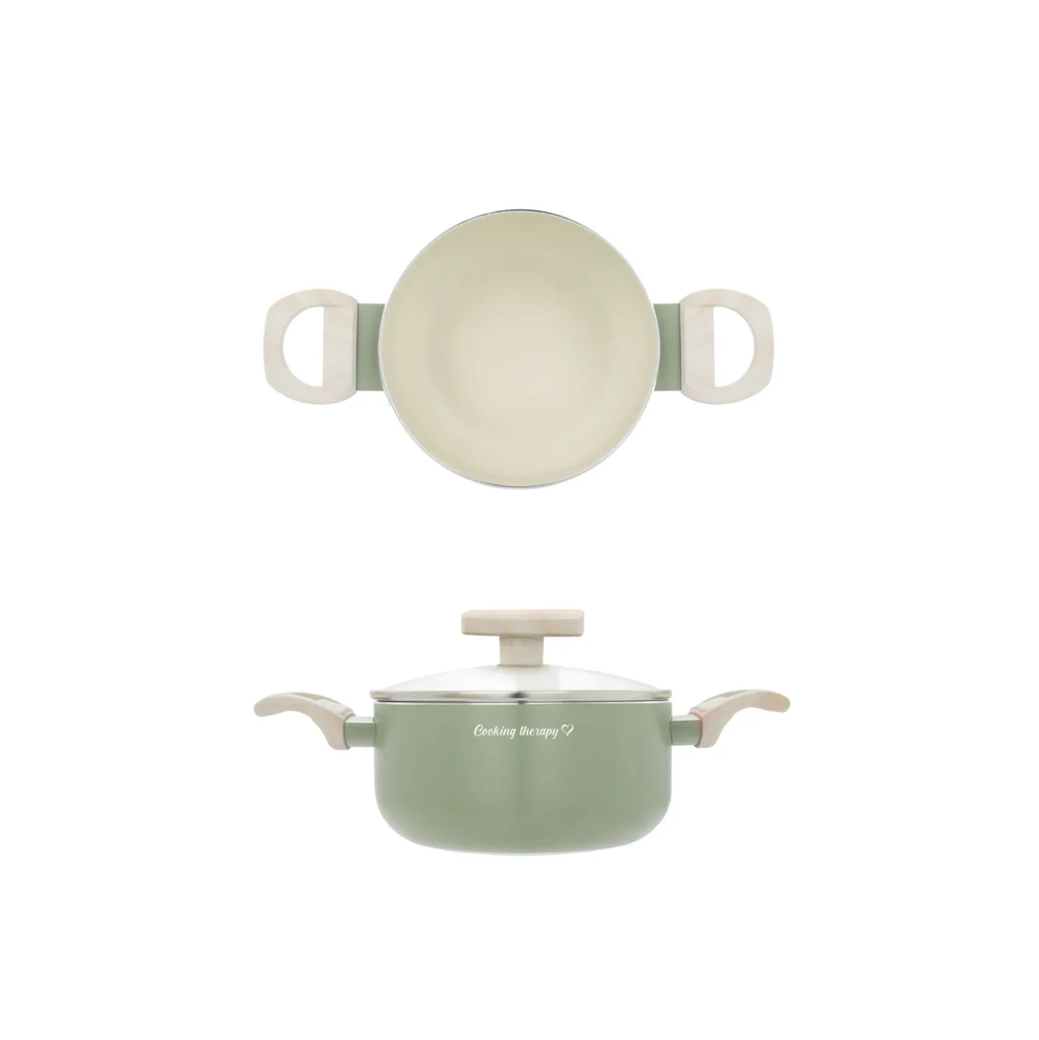 Mini casseruola 12 cm avocado Cooking Therapy con coperchio