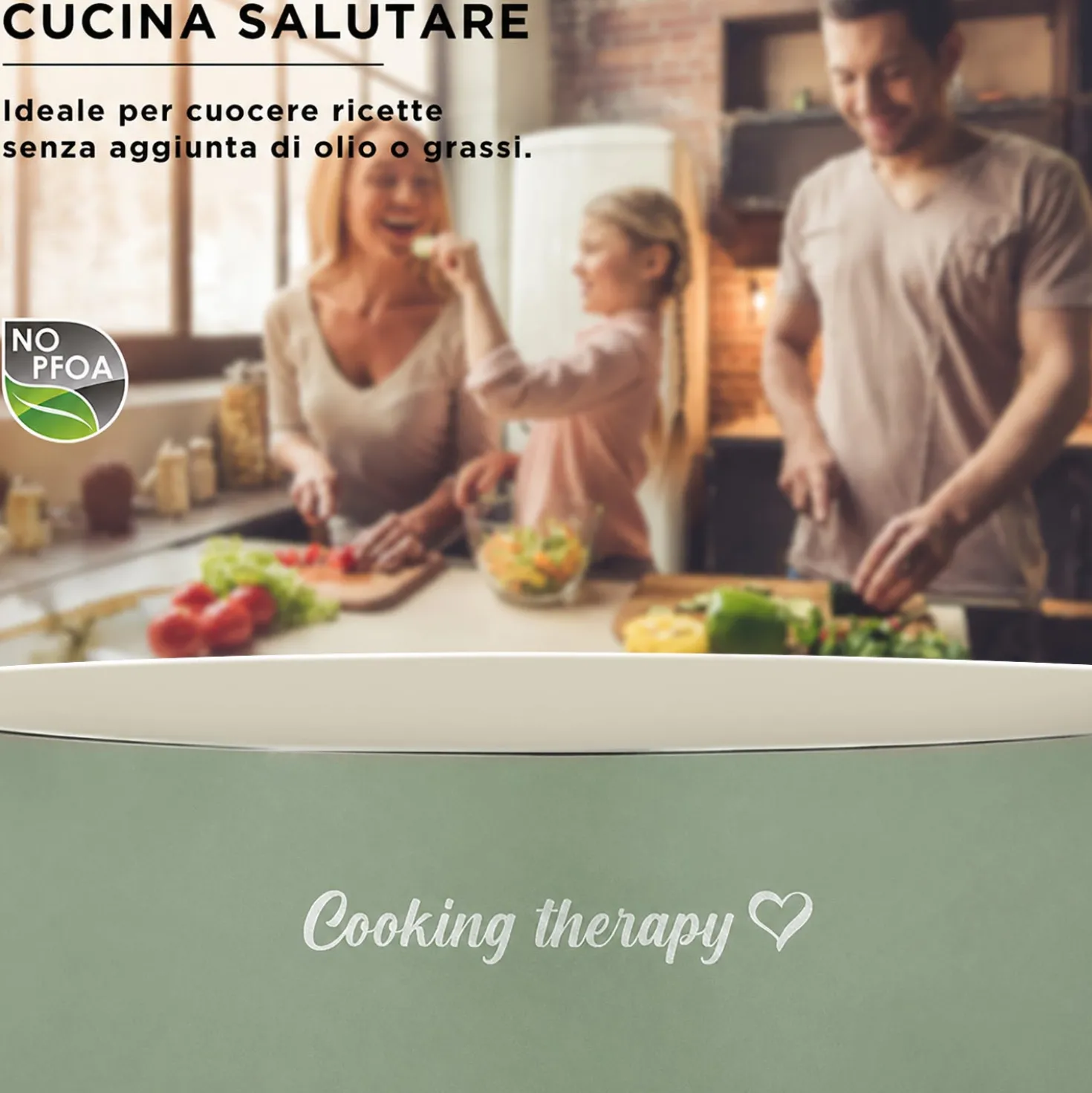 Mini casseruola 12 cm avocado Cooking Therapy con coperchio
