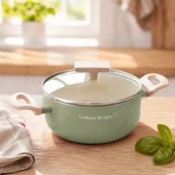 Mini casseruola 12 cm avocado Cooking Therapy con coperchio