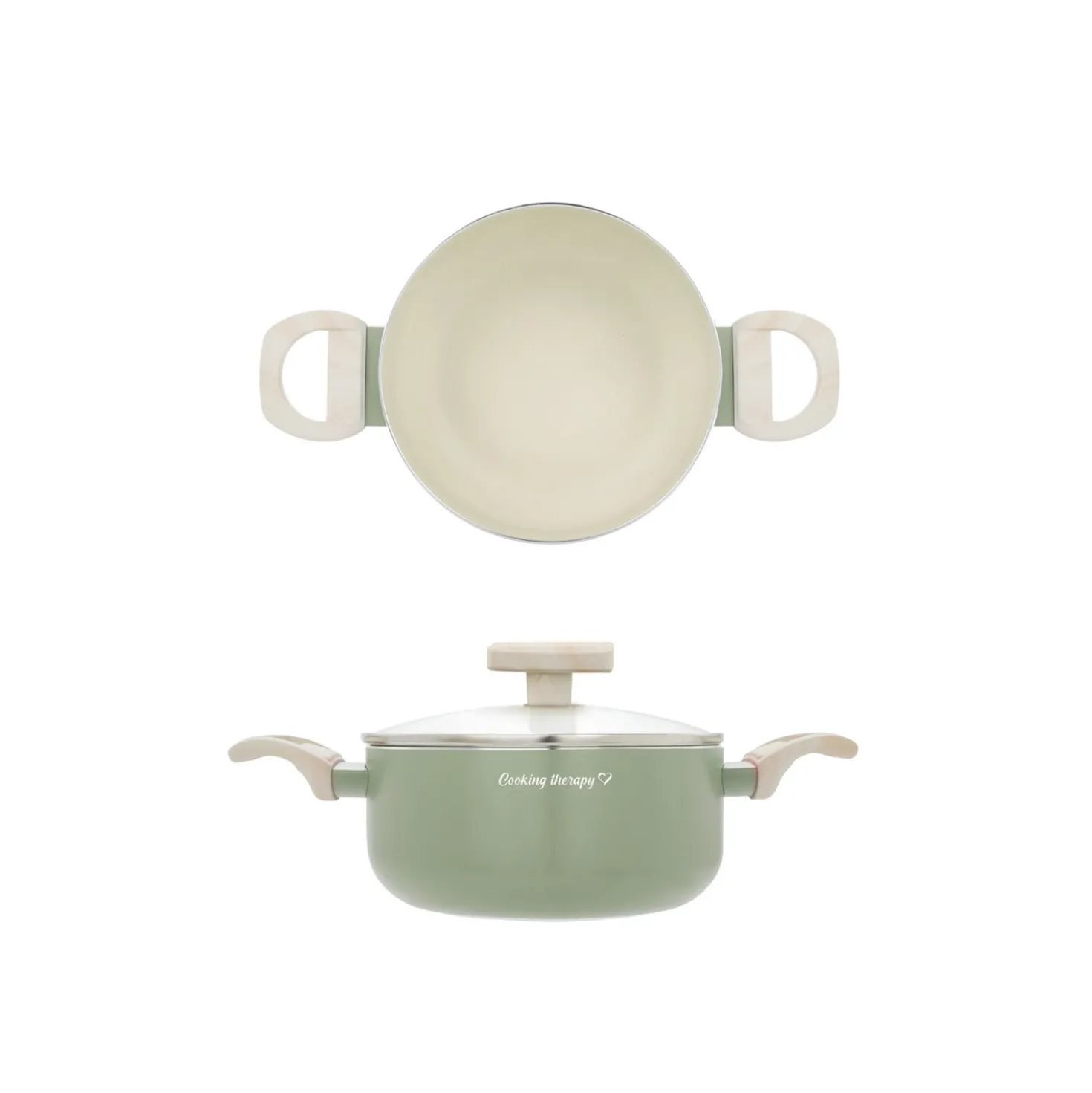 Mini casseruola 16 cm avocado Cooking Therapy con coperchio