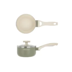 Mini casseruola 12 cm avocado Cooking Therapy un manico e coperchio