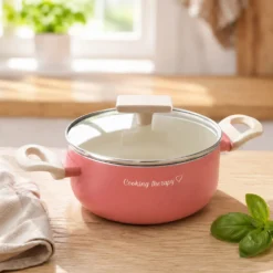 Mini casseruola 16 cm corallo Cooking Therapy con coperchio