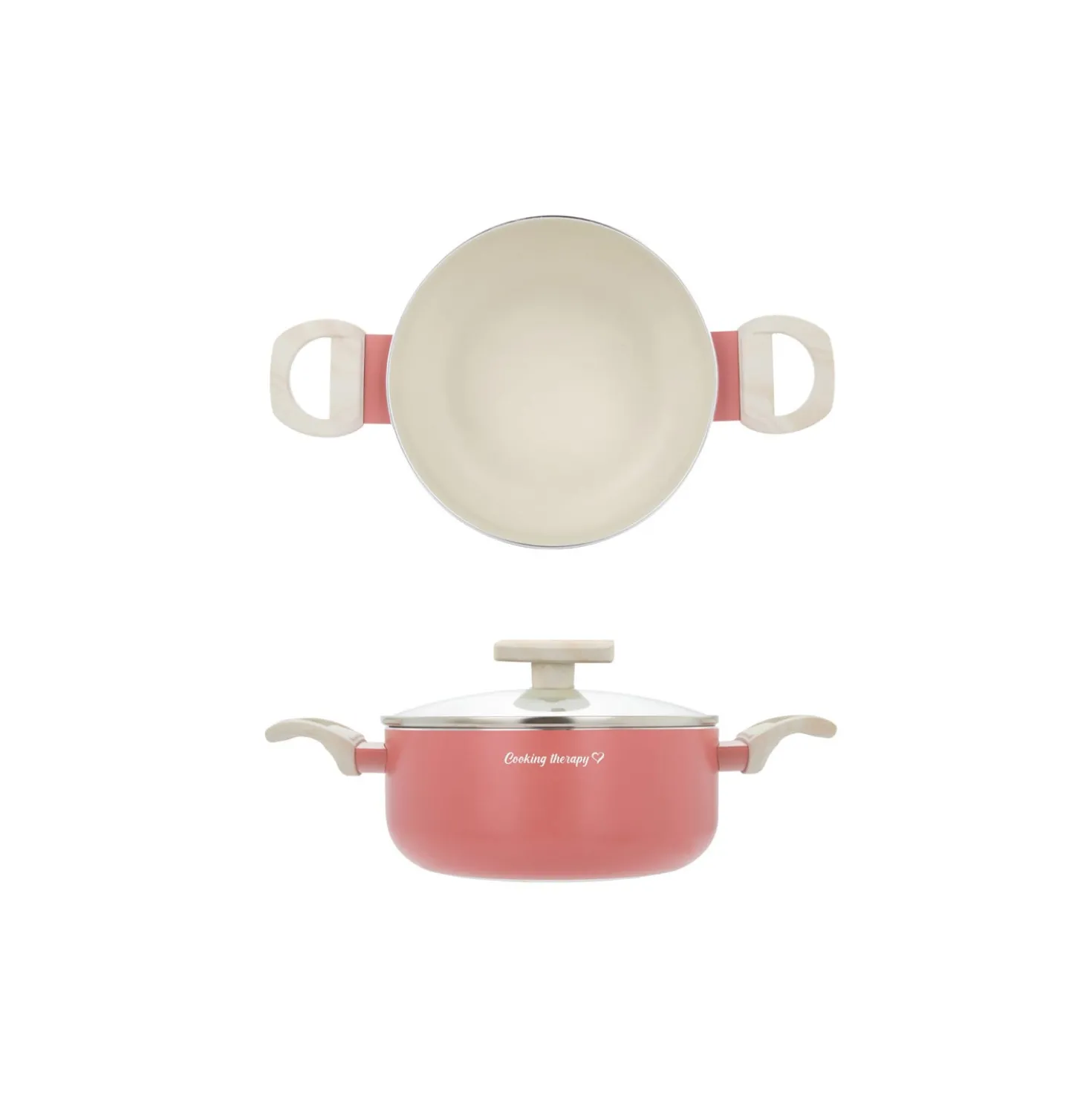 Mini casseruola 14 cm corallo Cooking Therapy con coperchio