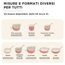 Mini casseruola 12 cm corallo Cooking Therapy un manico e coperchio