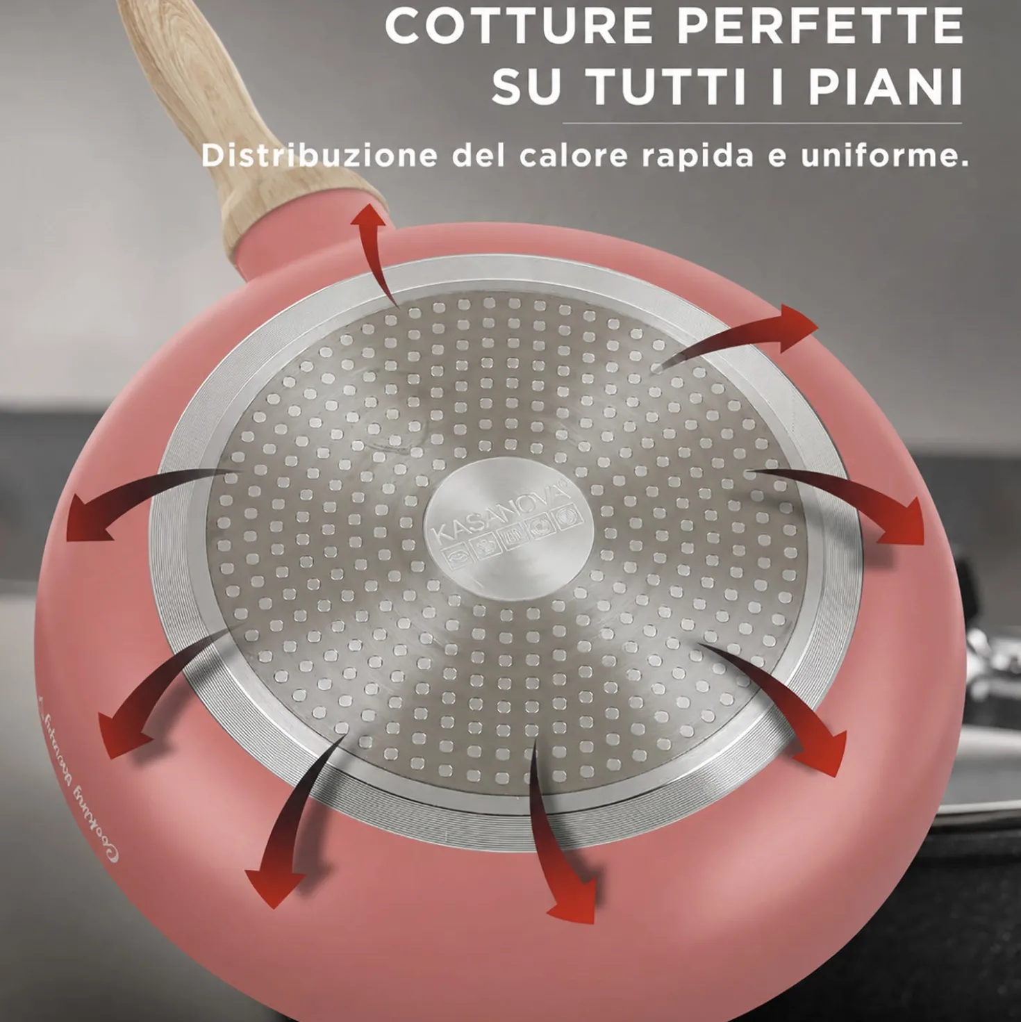 Mini casseruola 12 cm corallo Cooking Therapy un manico e coperchio