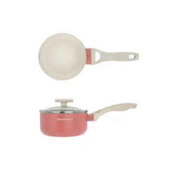 Mini casseruola 12 cm corallo Cooking Therapy un manico e coperchio