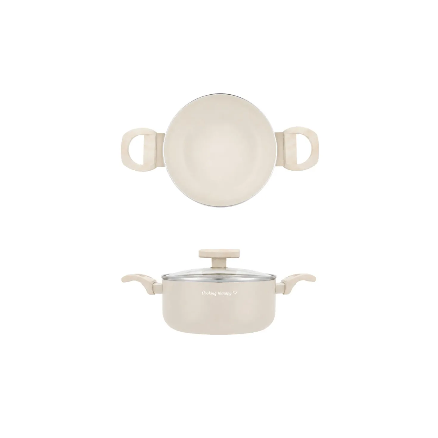 Mini casseruola 12 cm sabbia Cooking Therapy con coperchio