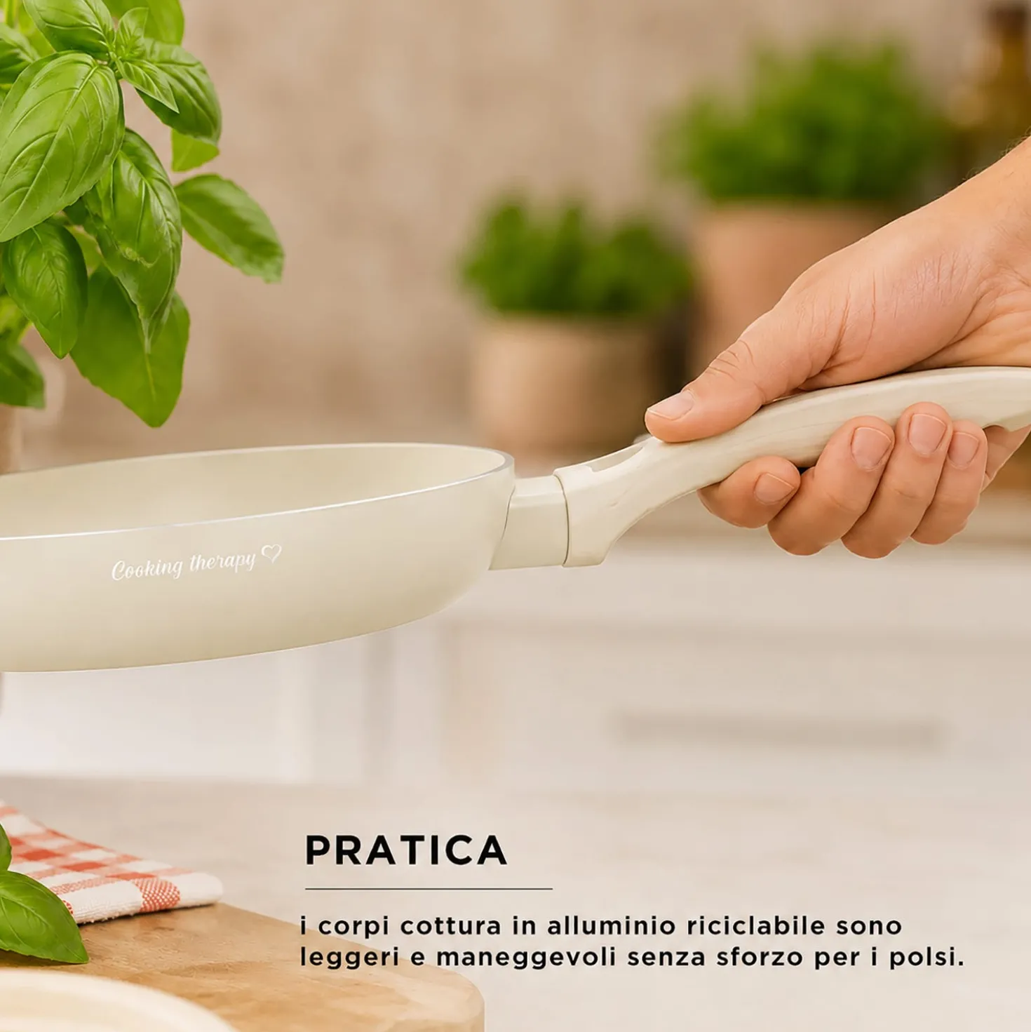Mini casseruola 12 cm sabbia Cooking Therapy con coperchio