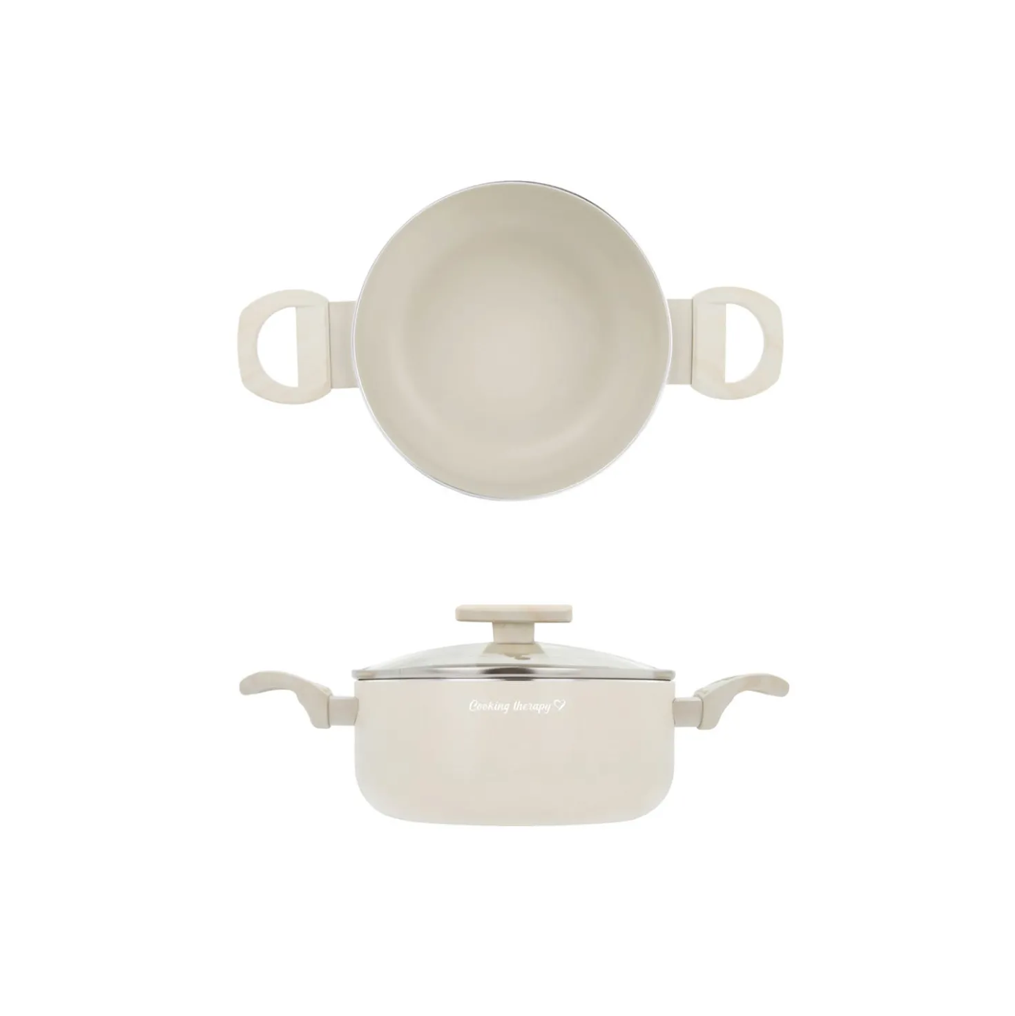 Mini casseruola 16 cm sabbia Cooking Therapy con coperchio