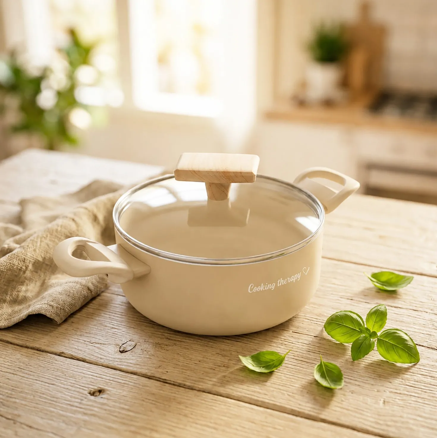 Mini casseruola 14 cm sabbia Cooking Therapy con coperchio