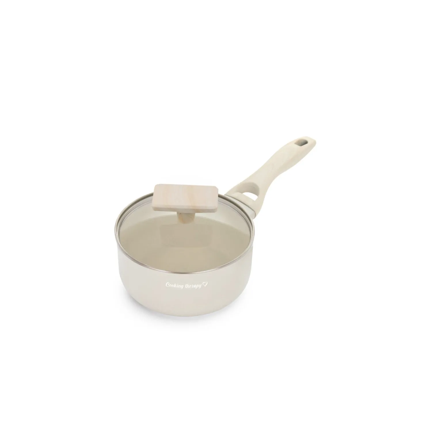 Mini casseruola 12 cm sabbia Cooking Therapy un manico e coperchio
