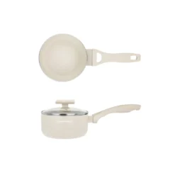 Mini casseruola 12 cm sabbia Cooking Therapy un manico e coperchio