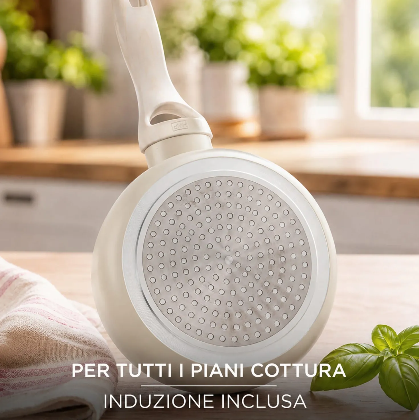 Mini casseruola 12 cm sabbia Cooking Therapy un manico e coperchio