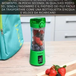 Mini frullatore portatile senza fili 350 ml verde