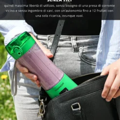Mini frullatore portatile senza fili 350 ml verde