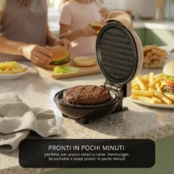 Mini piastra grill 12 cm tortora