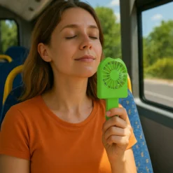 Miniventilatore ghiacciolo verde ricaricabile