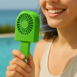 Miniventilatore ghiacciolo verde ricaricabile