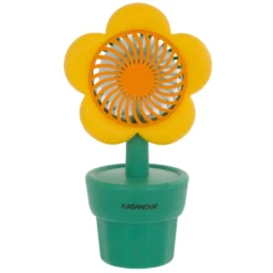 Mini ventilatore senza fili fiore giallo
