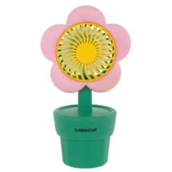 Mini ventilatore senza fili fiore rosa