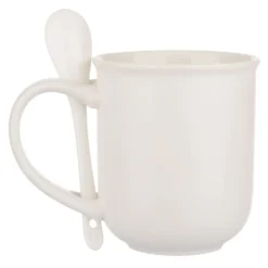 Mug caffè bianca 400 ml con cucchiaino