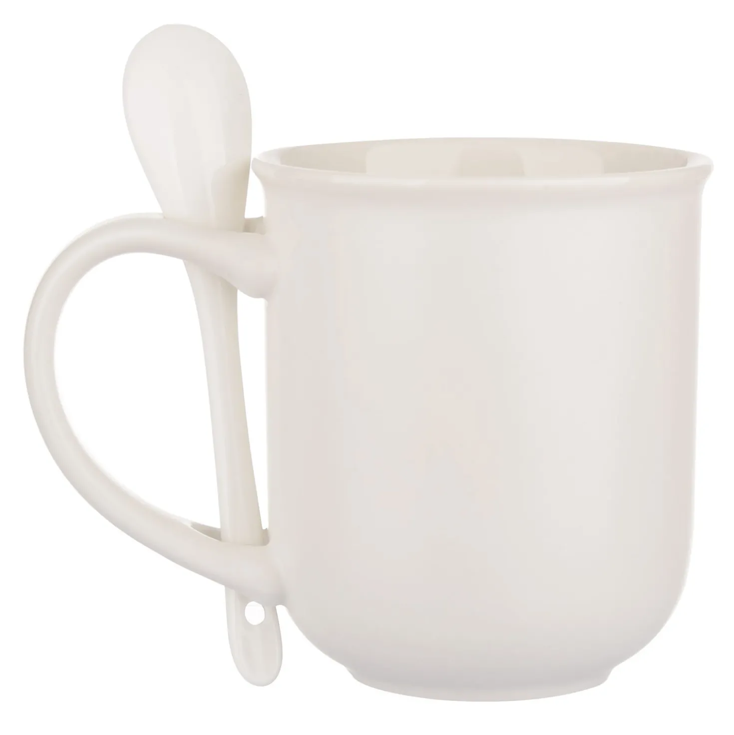 Mug caffè bianca 400 ml con cucchiaino