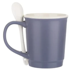 Mug caffè blu 400 ml con cucchiaino