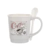 Mug caffè grigia 400 ml con cucchiaino