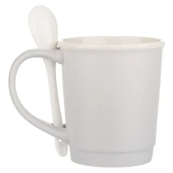 Mug caffè grigia 400 ml con cucchiaino