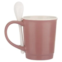 Mug caffè malva 400 ml con cucchiaino