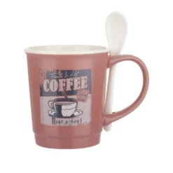 Mug caffè malva 400 ml con cucchiaino