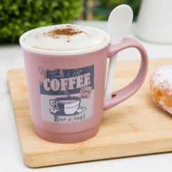 Mug caffè malva 400 ml con cucchiaino