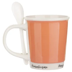 Mug corallo 400 ml con cucchiaino